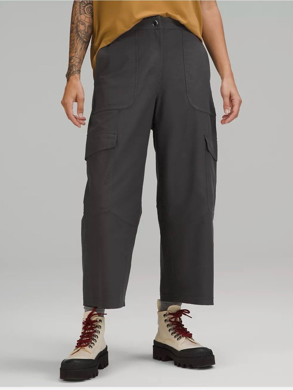 lululemon athletica Charcoal Gray Cropped Cargo Pants